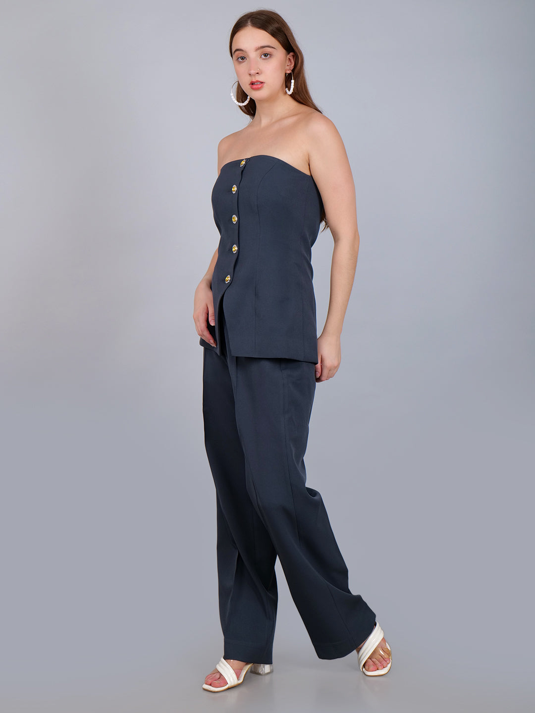 Midnight Elegance Off-Shoulder Set