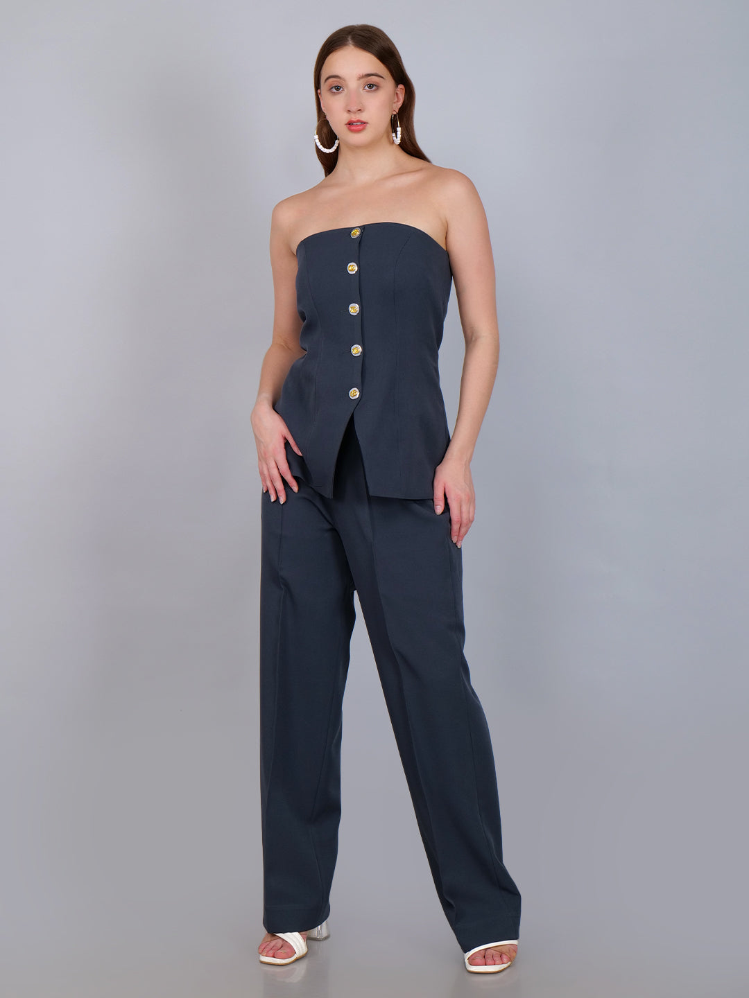 Midnight Elegance Off-Shoulder Set