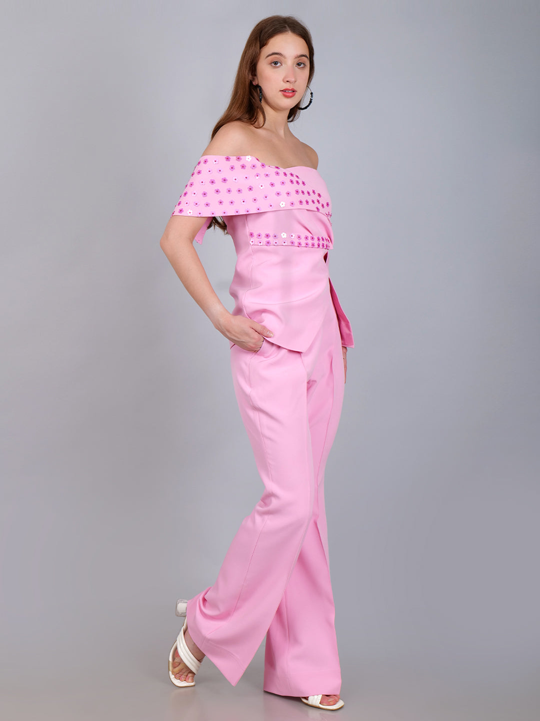 The Pink Embroided Suit Set for the Modern Muse