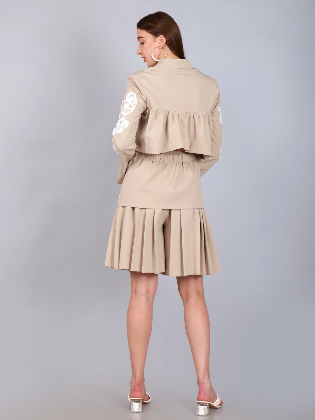 A Luxe Floral Blazer and Skirt Set for Effortless Sophistication
