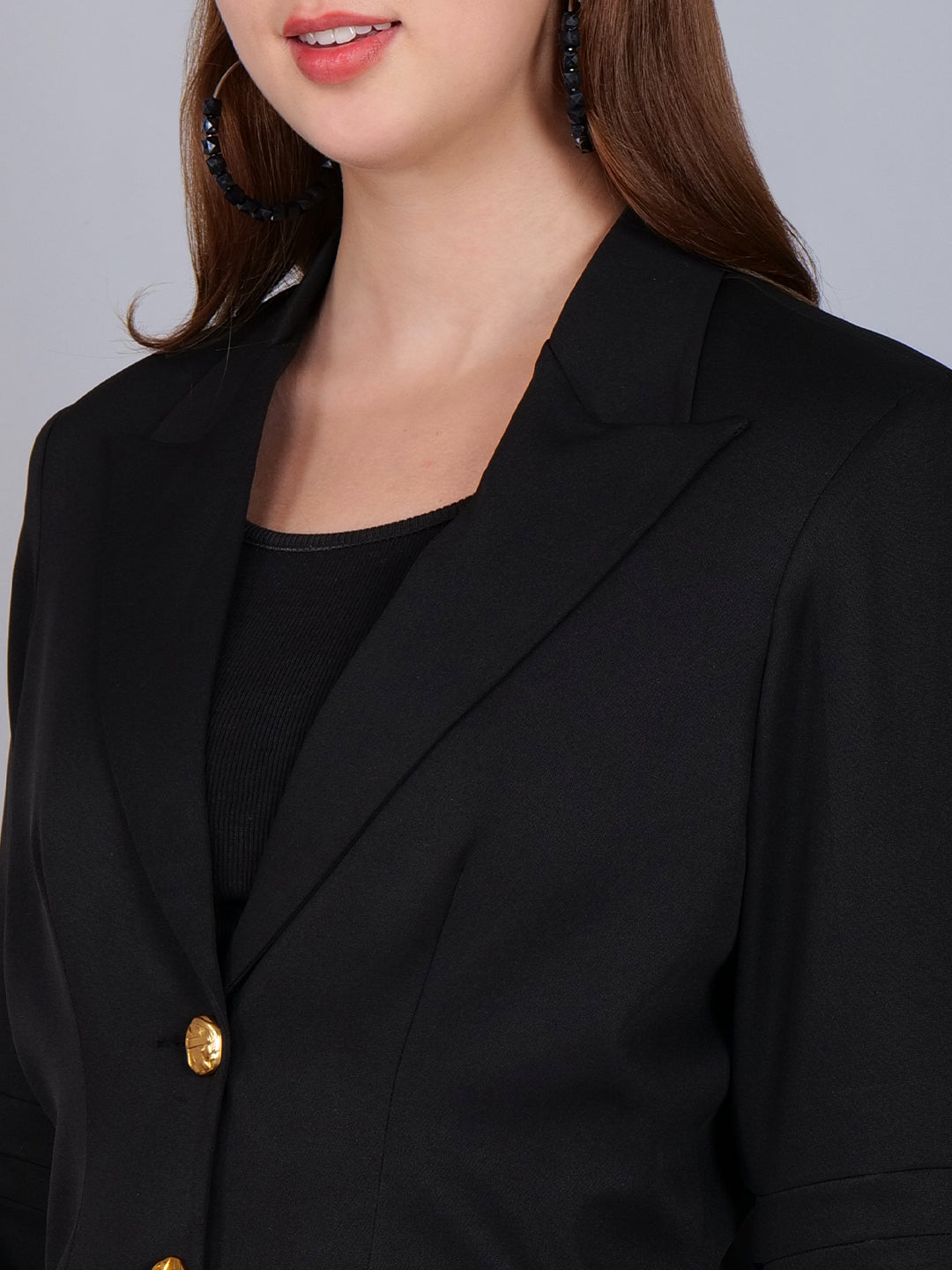 The Stylish Black Suit with Rolled Sleeves