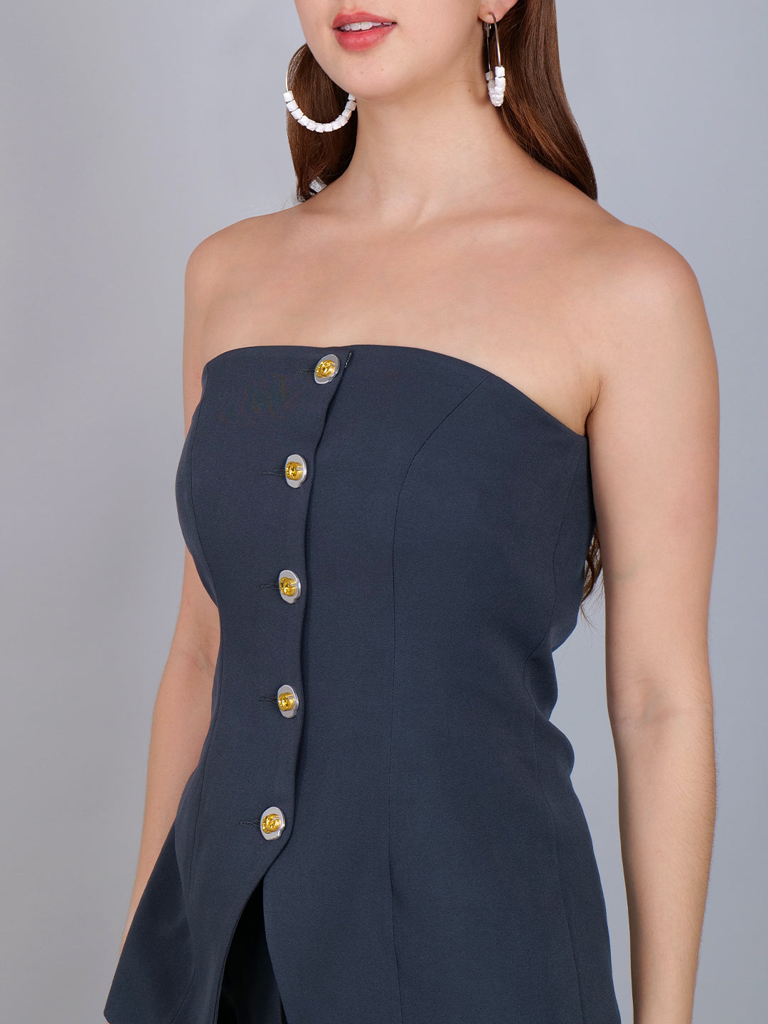 Midnight Elegance Off-Shoulder Set