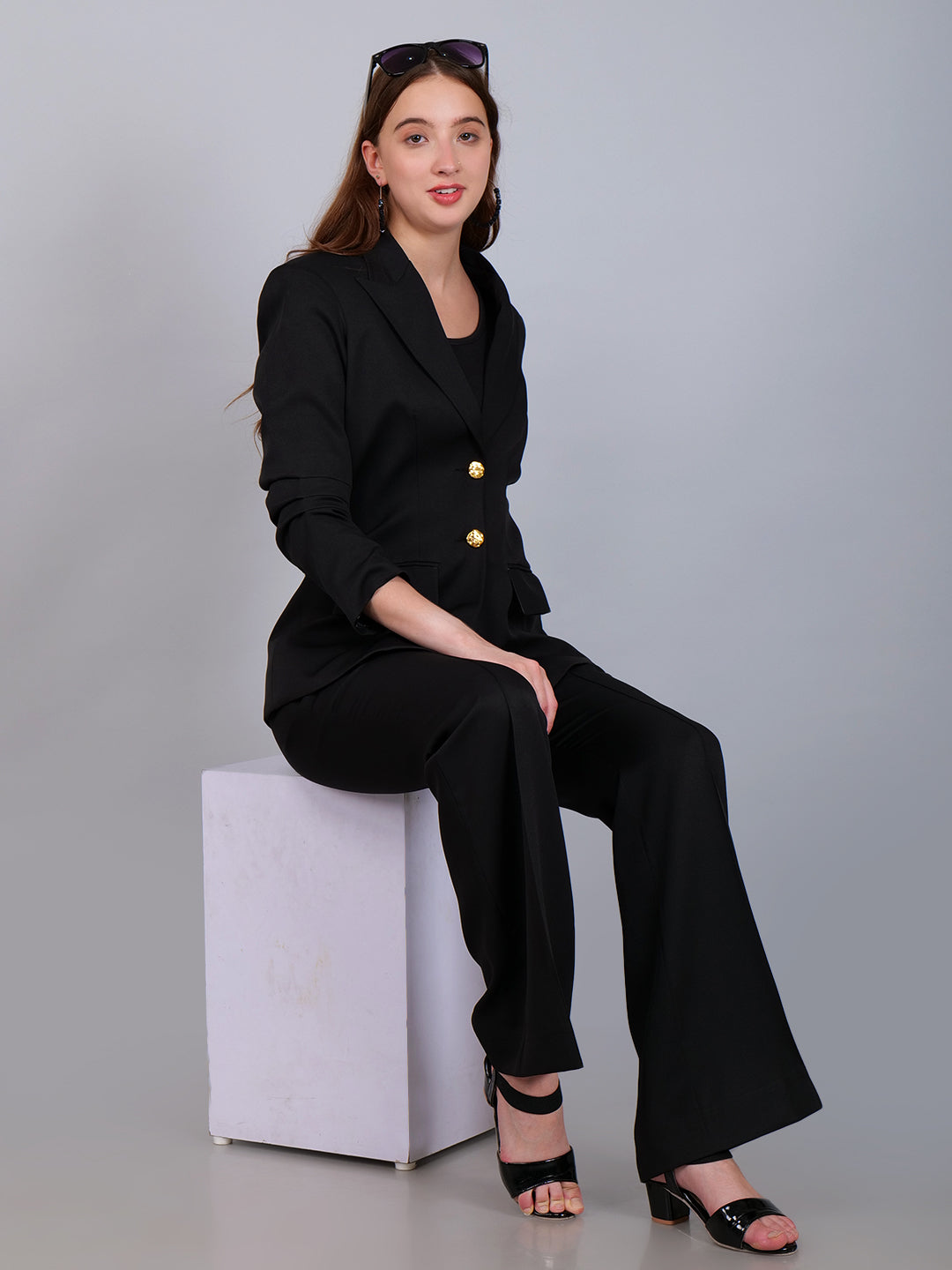 The Stylish Black Suit with Rolled Sleeves